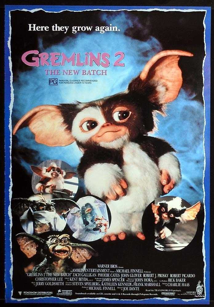 GREMLINS 2 Rolled One sheet Movie poster Zach Galligan Phoebe Cates