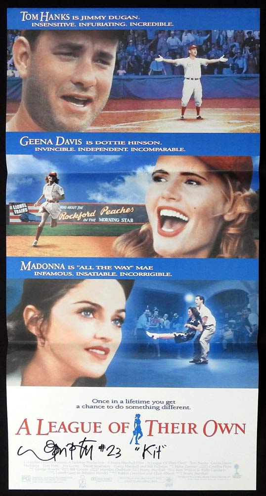 A LEAGUE OF THEIR OWN Original Daybill Movie Poster LORI PETTY Autograph