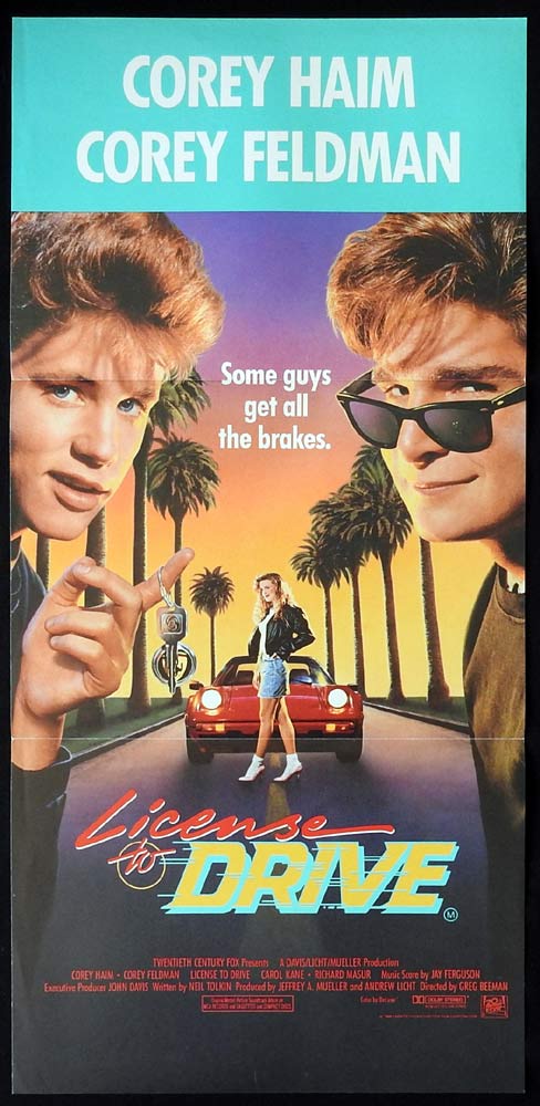 LICENSE TO DRIVE Original Daybill Movie poster Corey Haim Corey Feldman