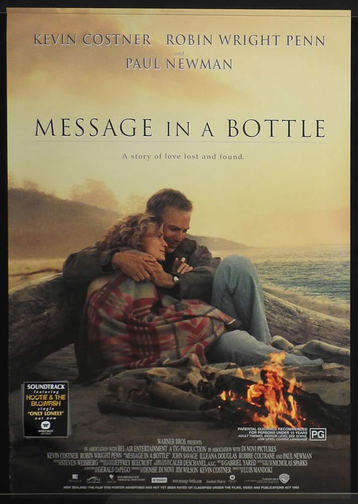 MESSAGE IN A BOTTLE Rolled One sheet Movie poster Kevin Costner Robin Wright Penn