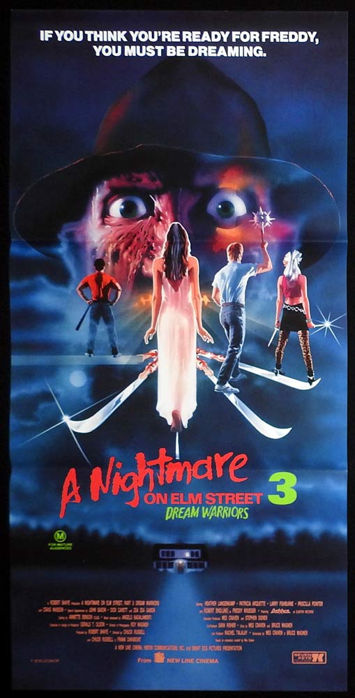 A NIGHTMARE ON ELM STREET 3 Original Daybill Movie poster Horror Freddy Krueger