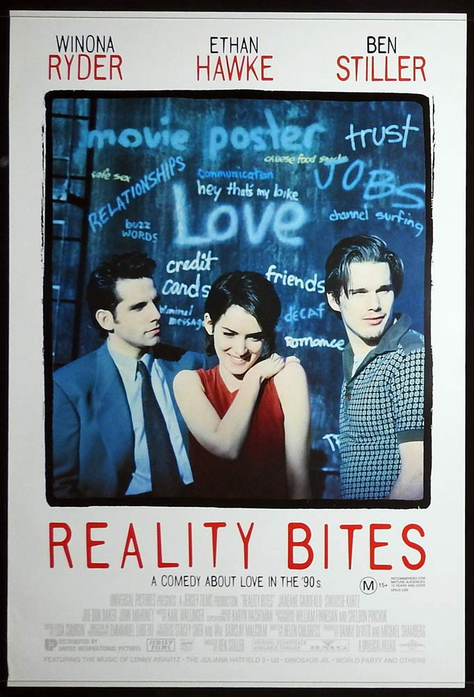 REALITY BITES Rolled One sheet Movie poster Winona Ryder Ethan Hawke Ben Stiller
