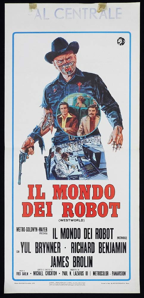 WESTWORLD Original Locandina Movie Poster Yul Brynner Sci Fi