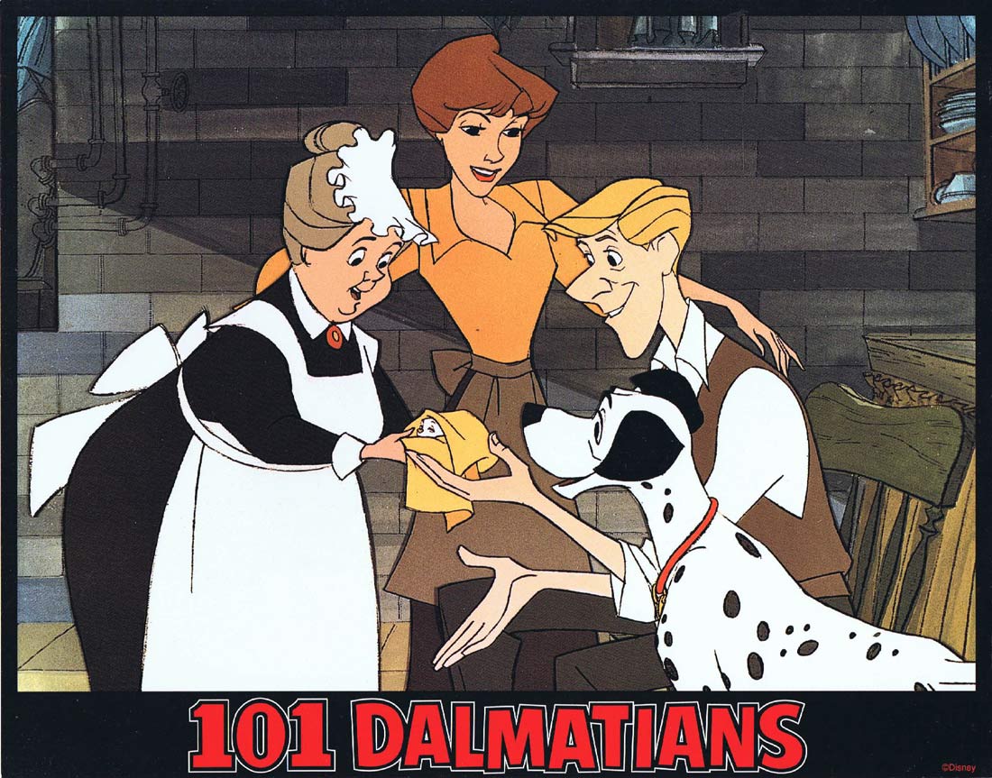 101 DALMATIONS Original Lobby Card 3 Rod Taylor Cate Bauer Disney