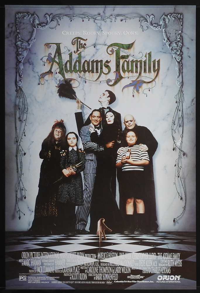 THE ADDAMS FAMILY Rolled One sheet Movie poster Anjelica Huston Raul Julia