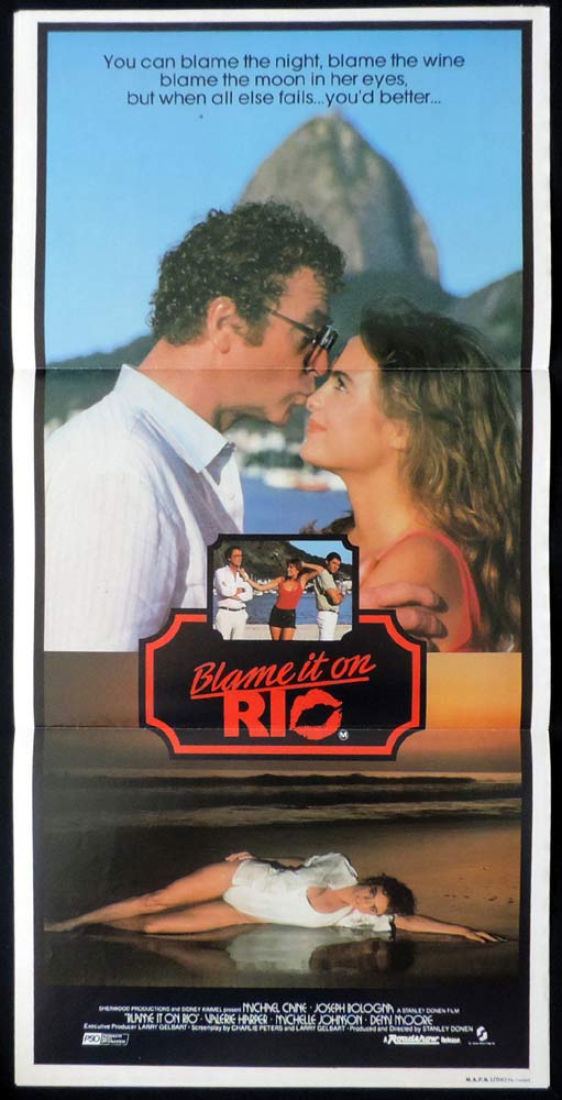 BLAME IT ON RIO Original daybill Movie poster 1984 Michael Caine