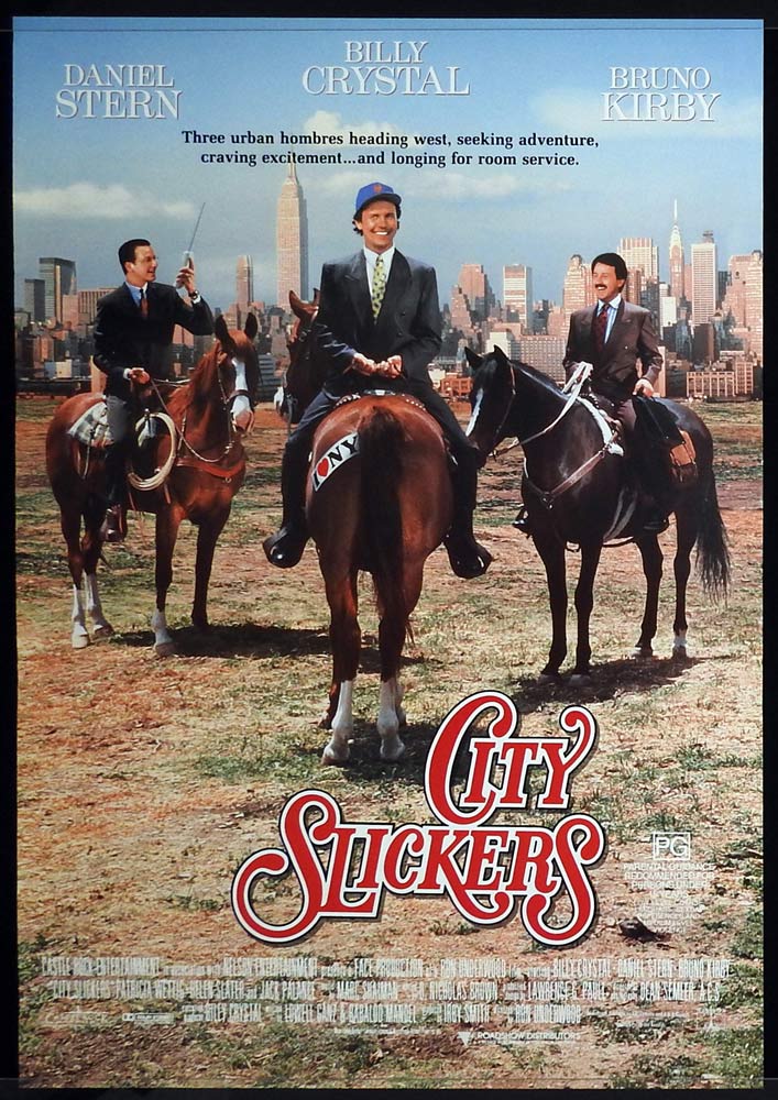 CITY SLICKERS Original One sheet Movie poster Billy Crystal Daniel Stern Bruno Kirby