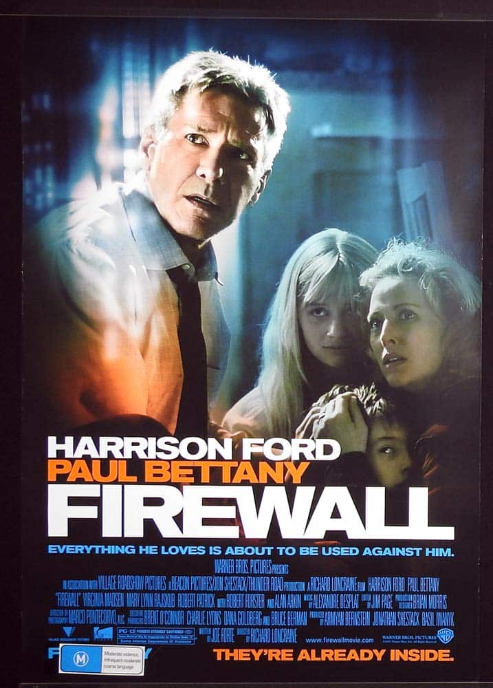 FIREWALL Original US One sheet Movie poster Harrison Ford Virginia Madsen