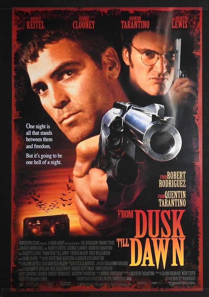 FROM DUSK TILL DAWN Rolled One sheet Movie poster Harvey Keitel George Clooney Quentin Tarantino