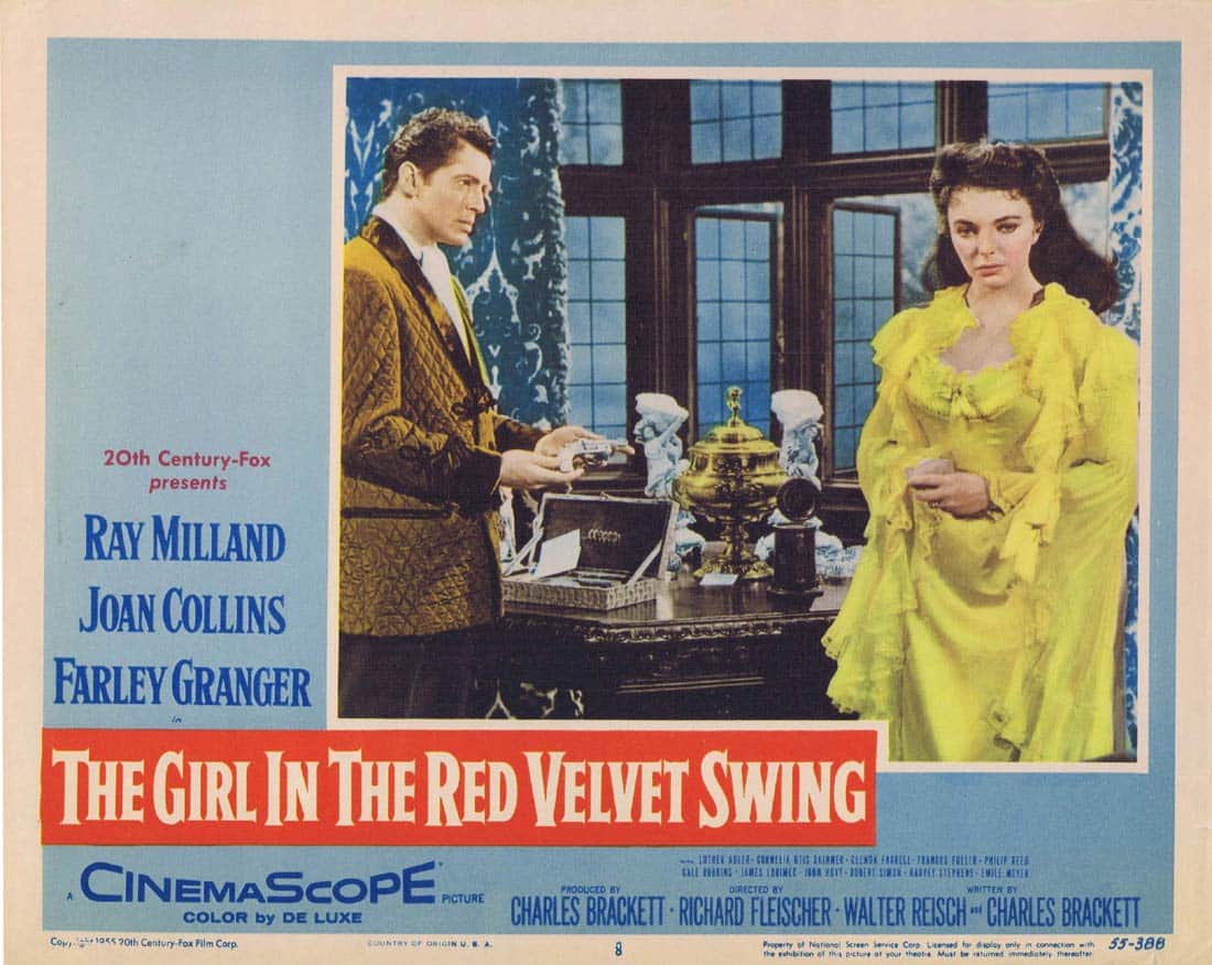 THE GIRL IN THE RED VELVET SWING Original Lobby Card 8 Ray Milland Joan Collins