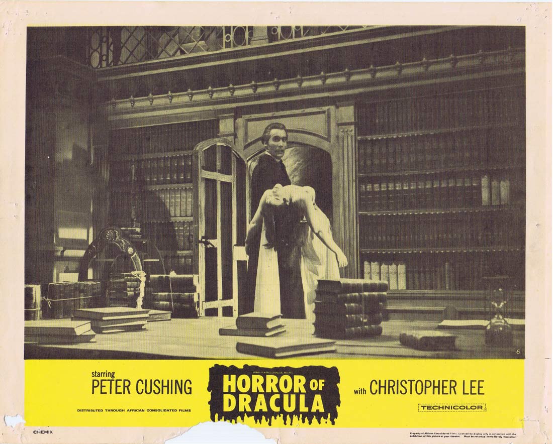 HORROR OF DRACULA Original SA Lobby Card 6 Christopher Lee Peter Cushing Hammer