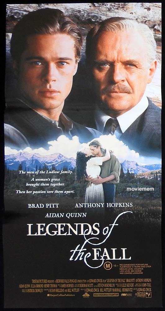 LEGENDS OF THE FALL Original Daybill Movie poster Brad Pitt Anthony Hopkins