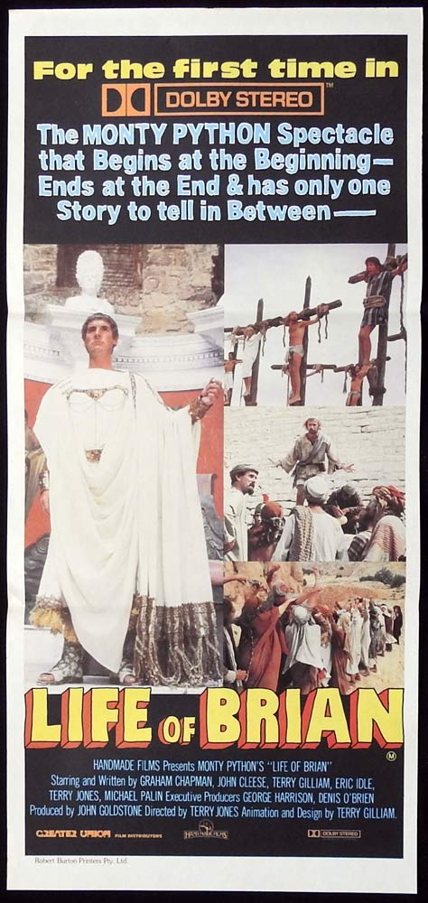MONTY PYTHON’S THE LIFE OF BRIAN Daybill Movie Poster Dolby 1983r