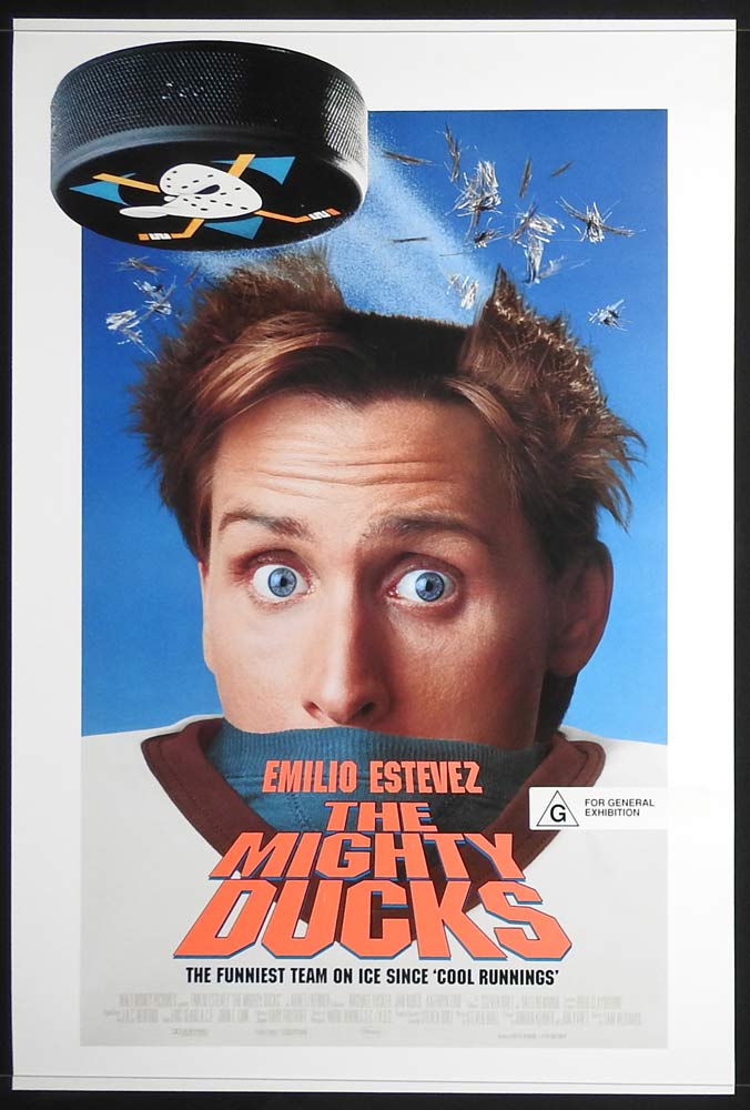 THE MIGHTY DUCKS Rolled One sheet Movie poster Emilio Estevez Joss Ackland