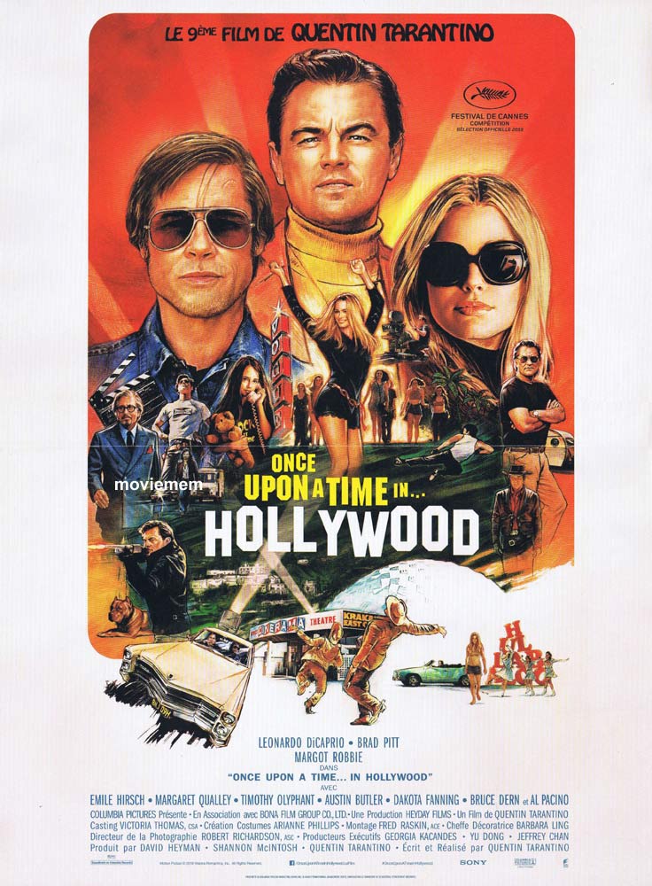 ONCE UPON A TIME IN HOLLYWOOD Original French Movie poster Quentin Tarantino