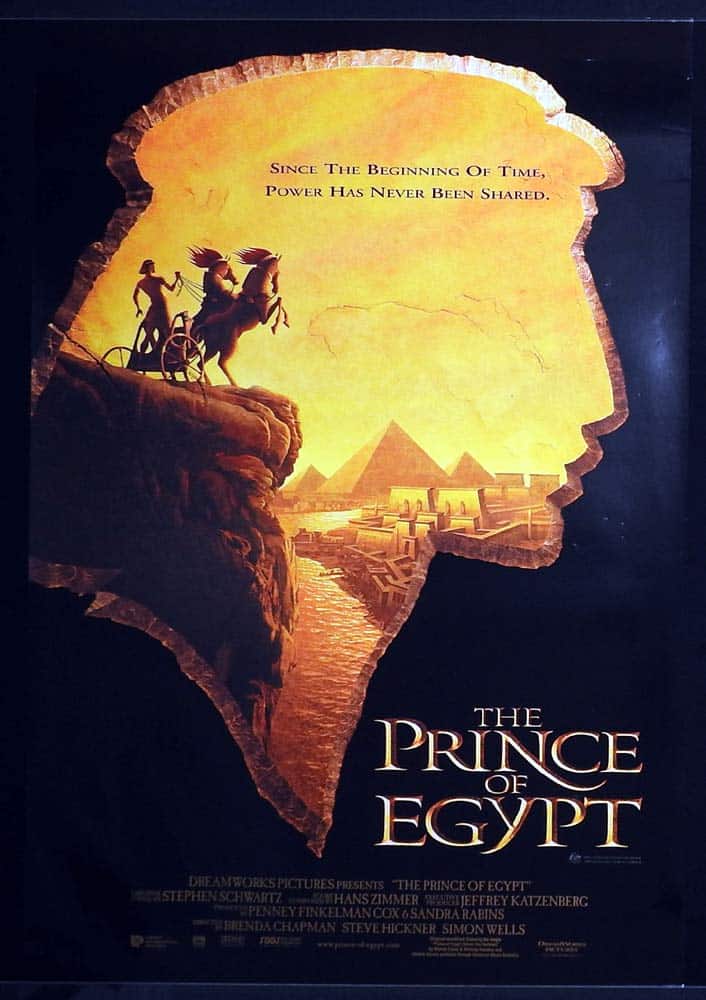 THE PRINCE OF EGYPT Original One sheet Movie poster Val Kilmer Ralph Fiennes Michelle Pfeiffer