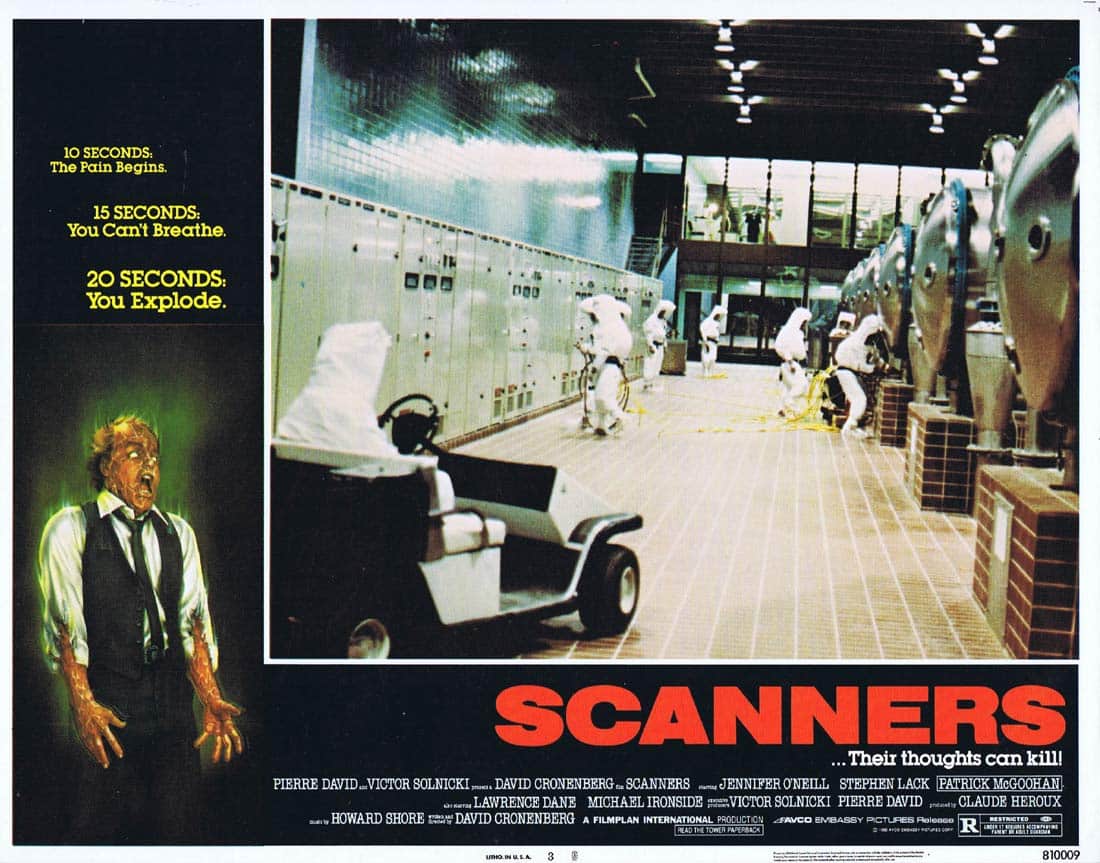 SCANNERS Original Lobby Card 3 Jennifer O’Neill David Cronenberg Horror