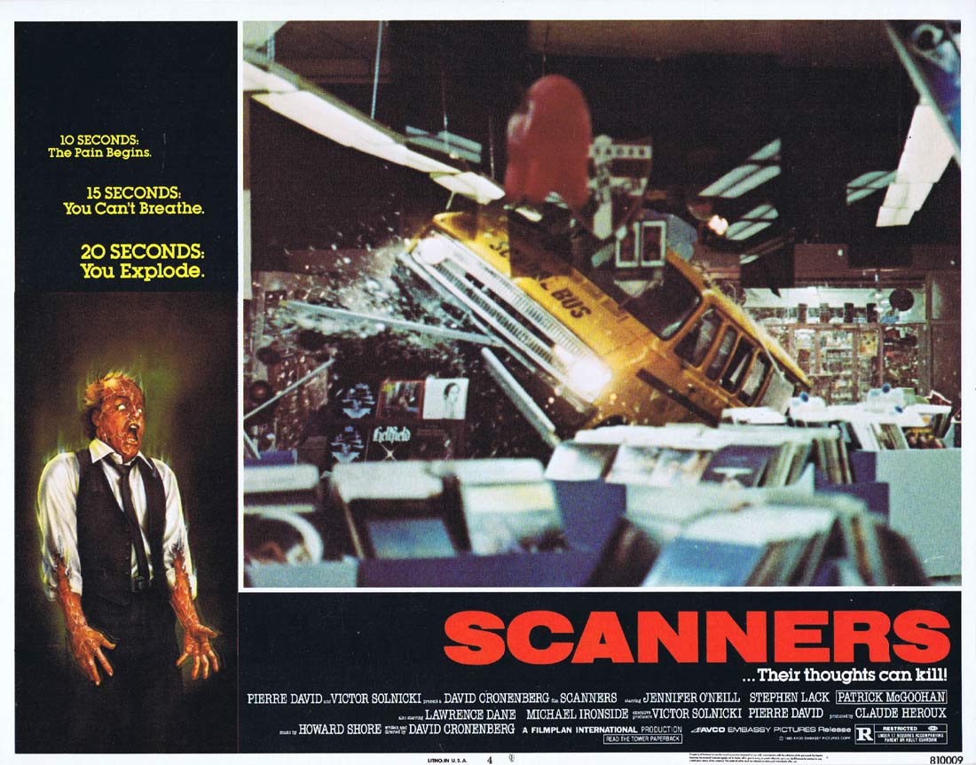 SCANNERS Original Lobby Card 4 Jennifer O’Neill David Cronenberg Horror