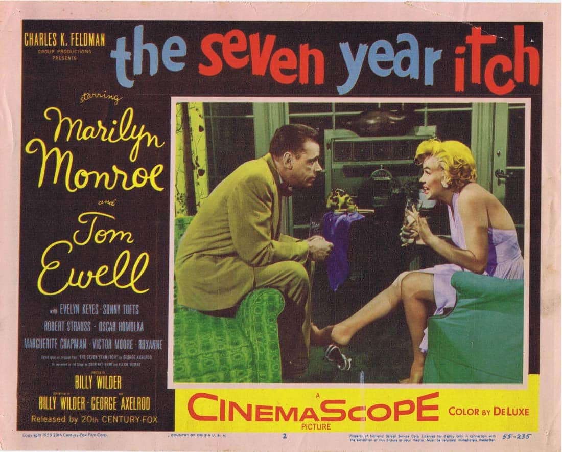 THE SEVEN YEAR ITCH Lobby Card 2 Marilyn Monroe Tom Ewell Billy Wilder