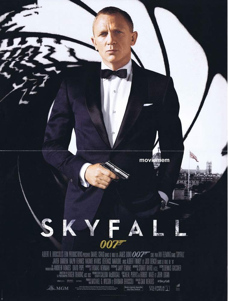 SKYFALL Original French Movie poster Daniel Craig James Bond Javier Bardem