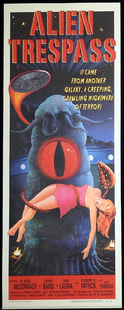 ALIEN TRESPASS Original US Insert Movie Poster Sci Fi Monster Art 2009