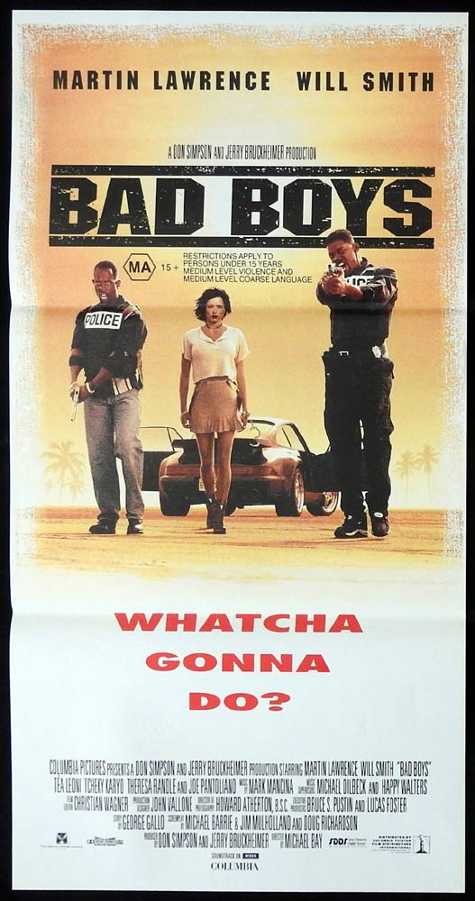 BAD BOYS Original daybill Movie poster Martin Lawrence Will Smith Téa Leoni