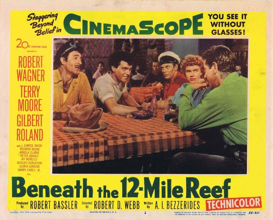 BENEATH THE 12 MILE REEF Lobby Card 2 Robert Wagner Terry Moore