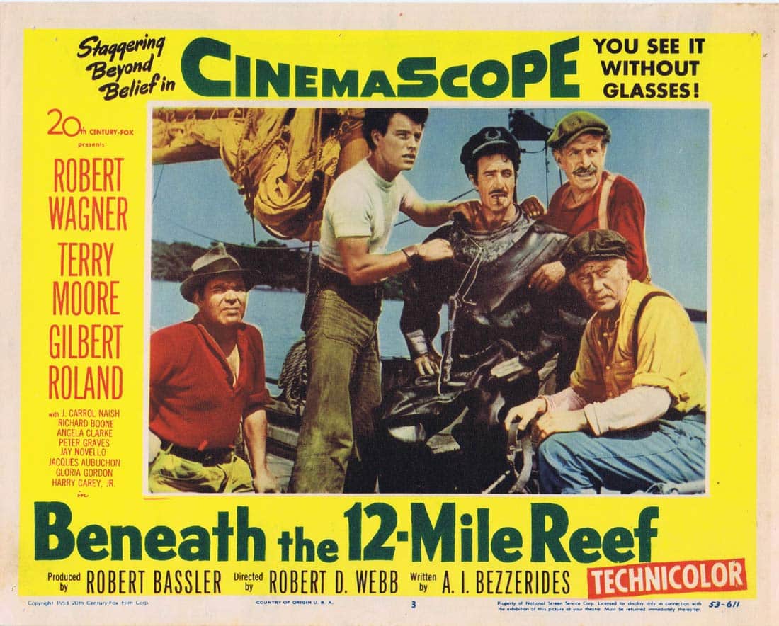 BENEATH THE 12 MILE REEF Lobby Card 3 Robert Wagner Terry Moore