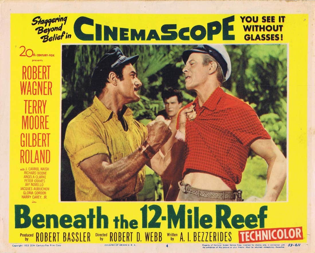 BENEATH THE 12 MILE REEF Lobby Card 4 Robert Wagner Terry Moore