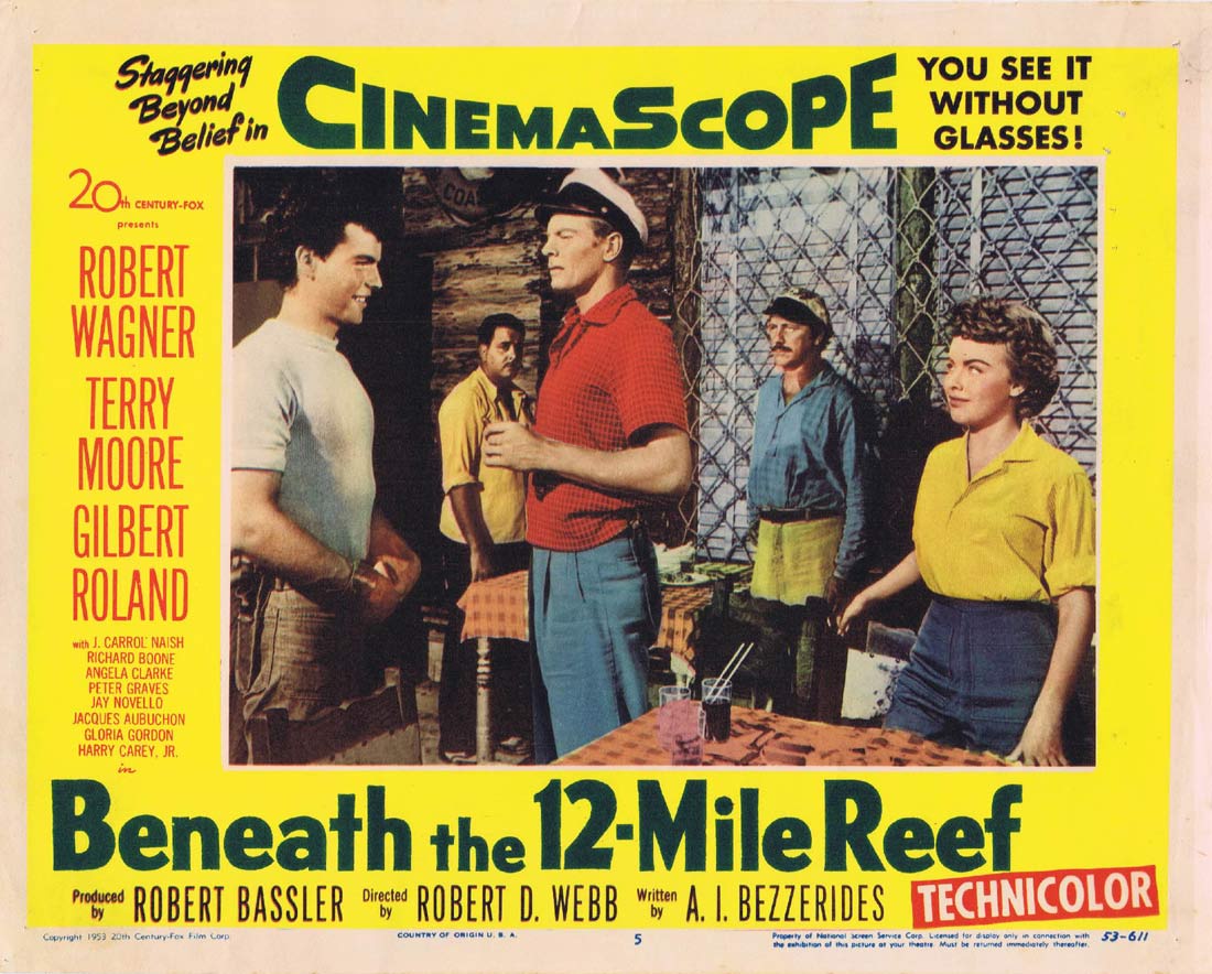 BENEATH THE 12 MILE REEF Lobby Card 5 Robert Wagner Terry Moore