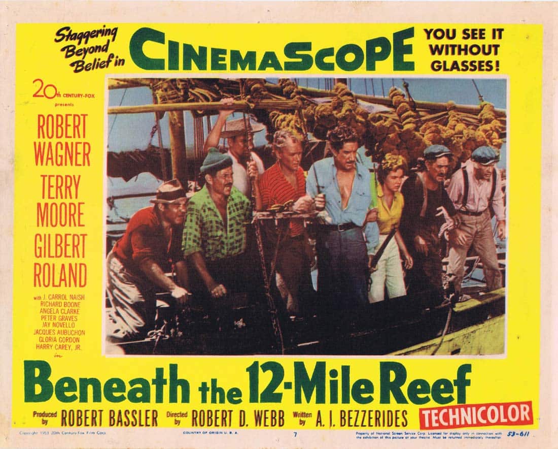 BENEATH THE 12 MILE REEF Lobby Card 7 Robert Wagner Terry Moore