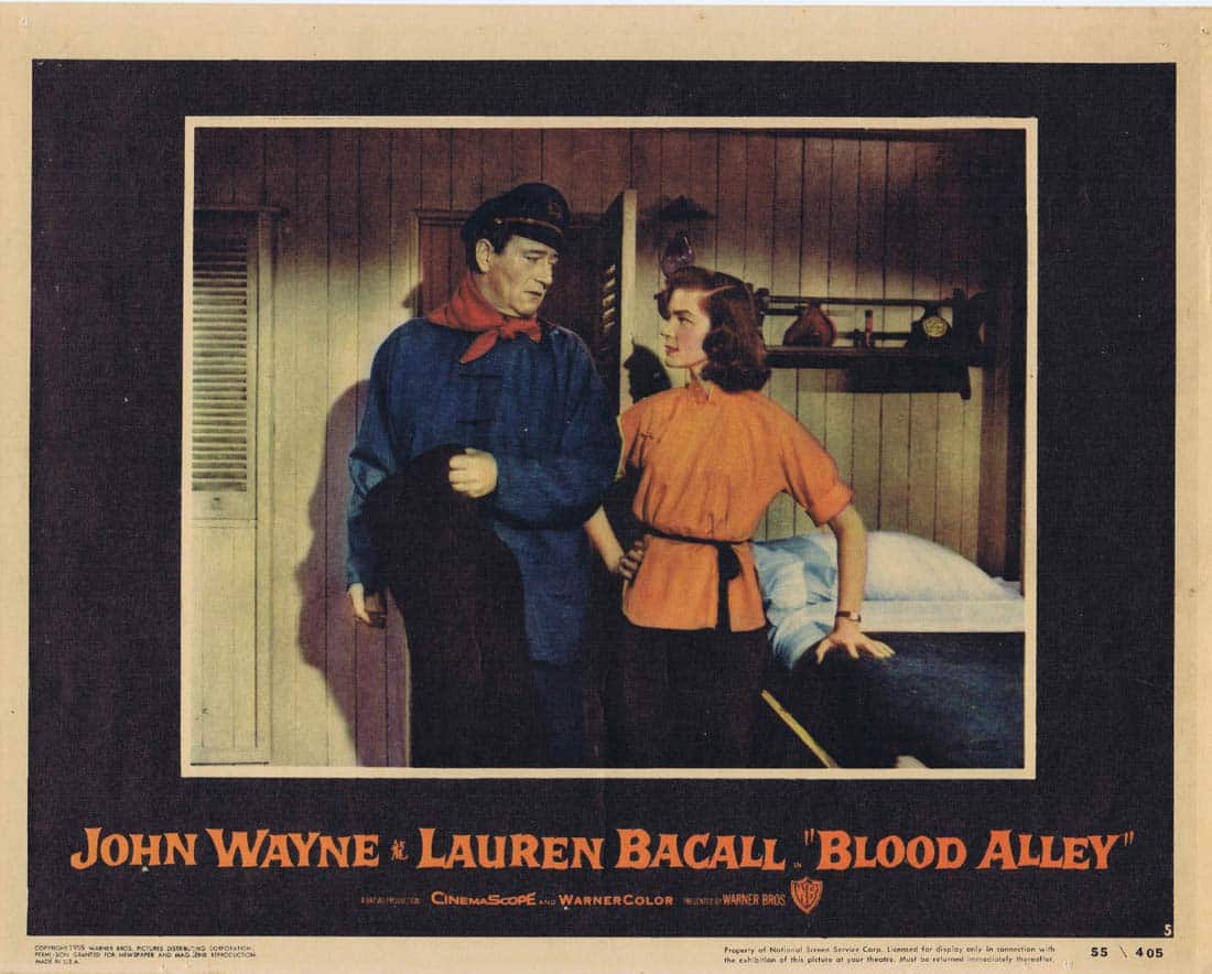 BLOOD ALLEY Original Lobby Card 5 John Wayne Lauren Bacall