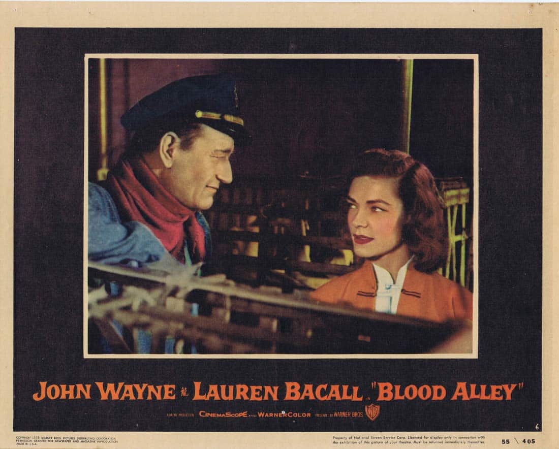 BLOOD ALLEY Original Lobby Card 6 John Wayne Lauren Bacall