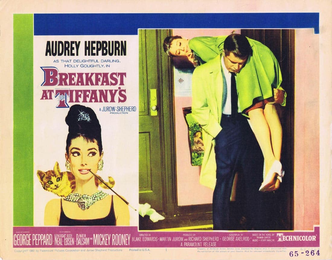 BREAKFAST AT TIFFANY’S Original Lobby card 1 Audrey Hepburn George Peppard