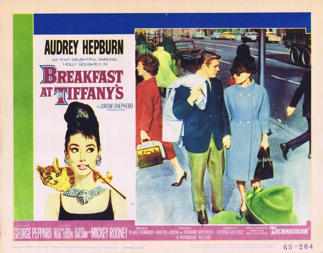 BREAKFAST AT TIFFANY’S Original Lobby card 4 Audrey Hepburn George Peppard