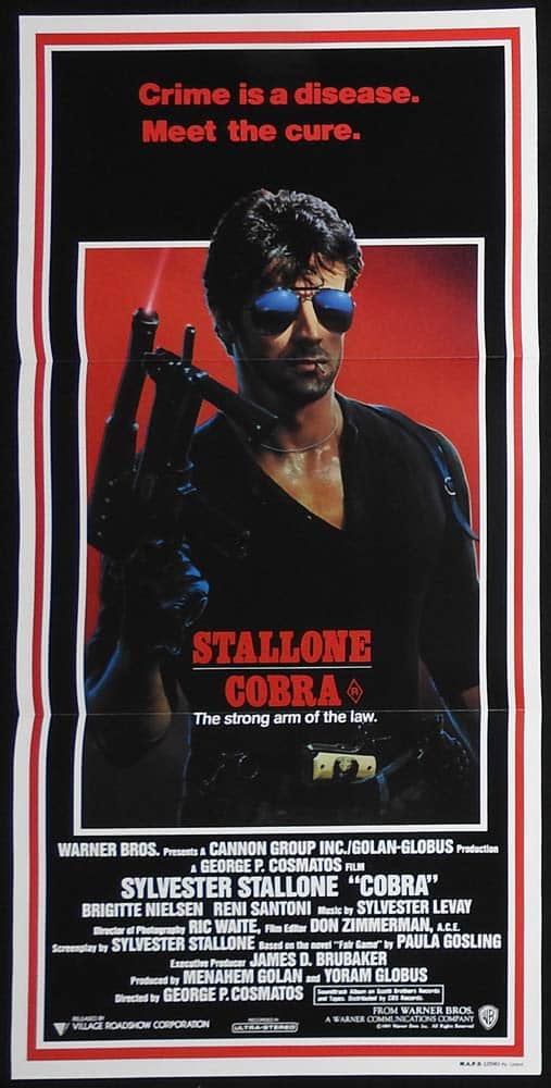 COBRA Original Daybill Movie poster Sylvester Stallone Brigitte Nielsen Reni Santoni