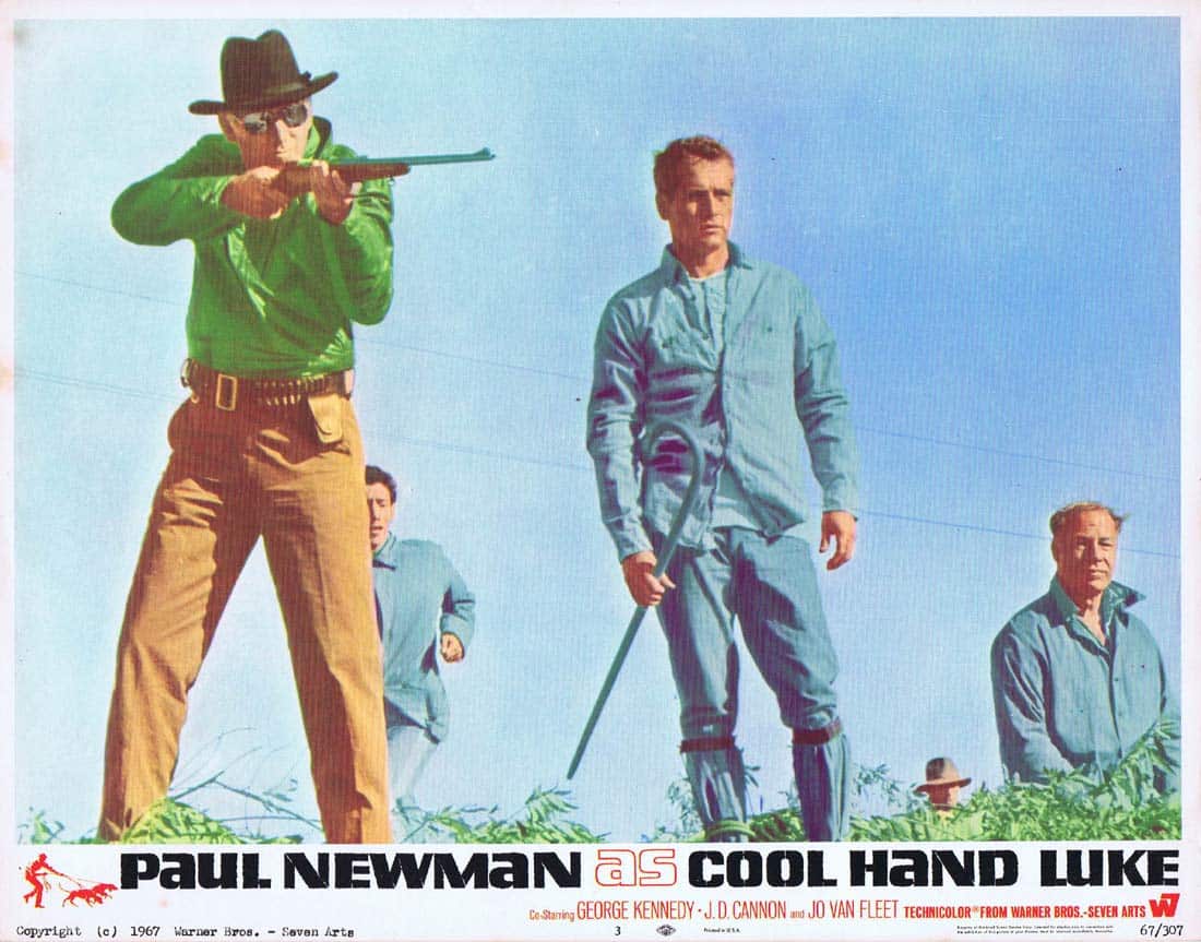 COOL HAND LUKE Original Lobby Card 3 Paul Newman George Kennedy