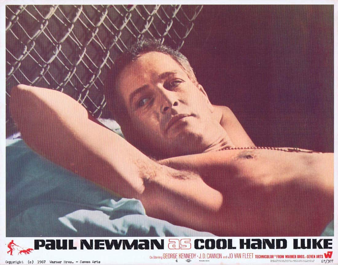 COOL HAND LUKE Original Lobby Card 4 Paul Newman George Kennedy