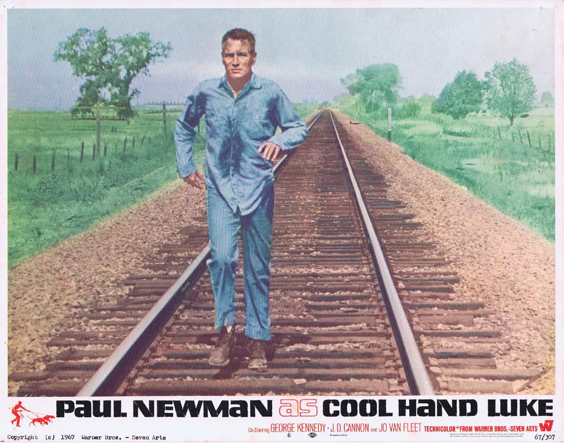 COOL HAND LUKE Original Lobby Card 6 Paul Newman George Kennedy