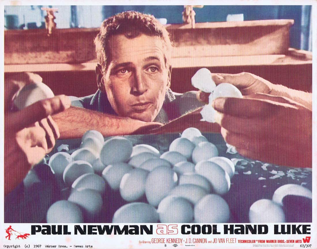 COOL HAND LUKE Original Lobby Card 8 Paul Newman George Kennedy