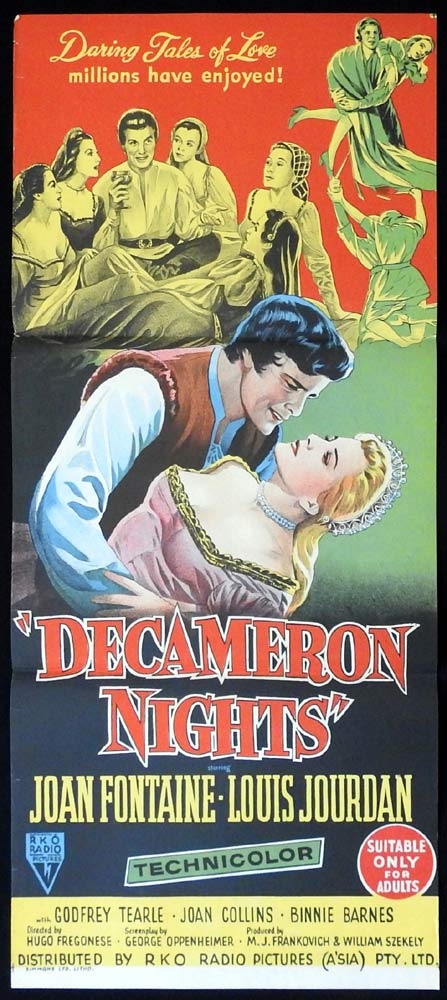 DECAMERON NIGHTS Original Daybill Movie poster RKO Joan Fontaine Louis Jourdan