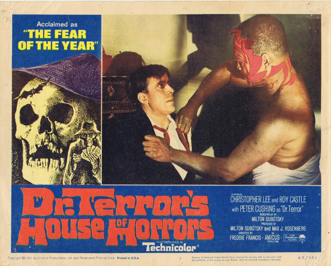 DR TERROR’S HOUSE OF HORRORS Original Lobby Card 3 Peter Cushing Christopher Lee