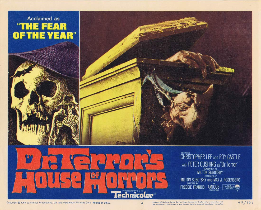 DR TERROR’S HOUSE OF HORRORS Original Lobby Card 4 Peter Cushing Christopher Lee