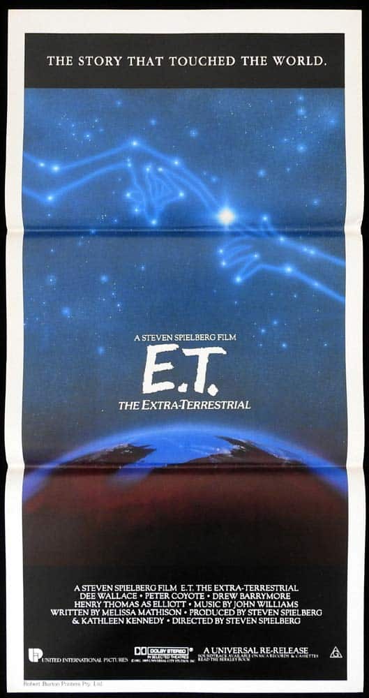 E.T THE EXTRA TERRESTRIAL Original 1985r Daybill Movie poster Dee Wallace Henry Thomas