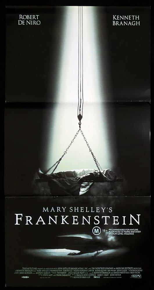 MARY SHELLEY’S FRANKENSTEIN Original daybill Movie poster Robert De Niro Kenneth Branagh