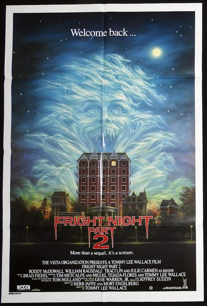 FRIGHT NIGHT PART 2 Original One sheet Movie Poster Roddy McDowall Horror