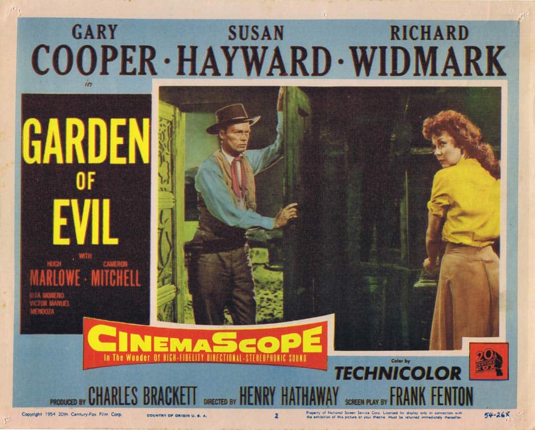 GARDEN OF EVIL Original Lobby Card 2 Susan Hayward Gary Cooper Richard Widmark