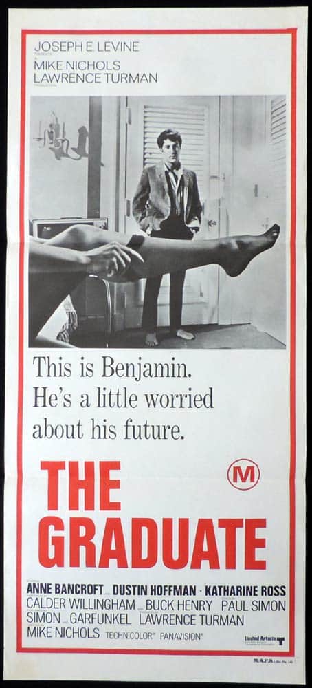 THE GRADUATE Original 1970sr Daybill Movie poster Anne Bancroft Dustin Hoffman