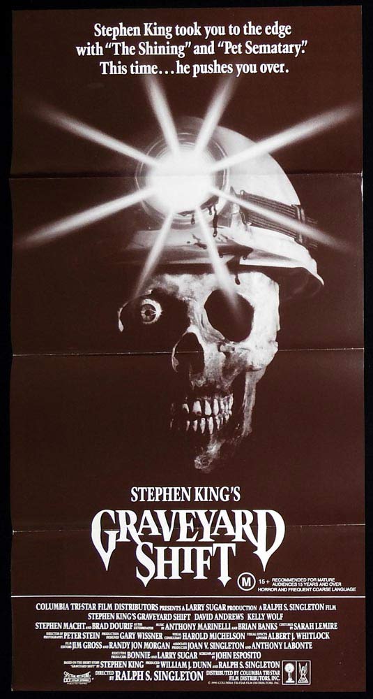 GRAVEYARD SHIFT Original Daybill Movie Poster David Andrews Stephen King Horror