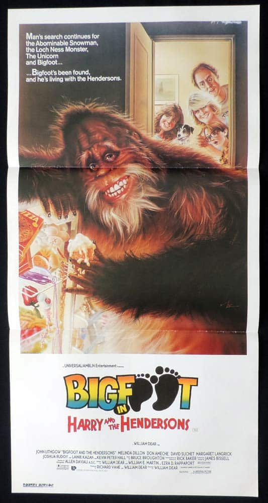 HARRY AND THE HENDERSONS Original Daybill Movie Poster John Lithgow Bigfoot